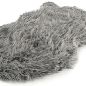 Paw PupRug Faux Fur Orthopedic Dog Bed Grey